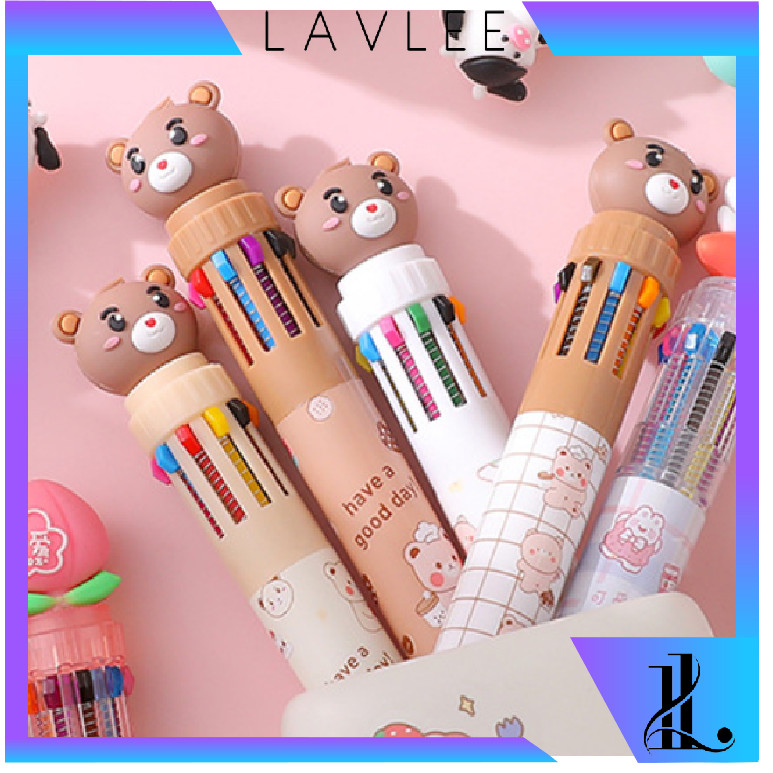 

Lavlee - S6271 Bulpen Karakter Teddy Lucu 10 Warna Tinta / Bolpoin Karakter Beruang Lucu / Pulpen Mekanik 10 Warna Motif Teddy Bear