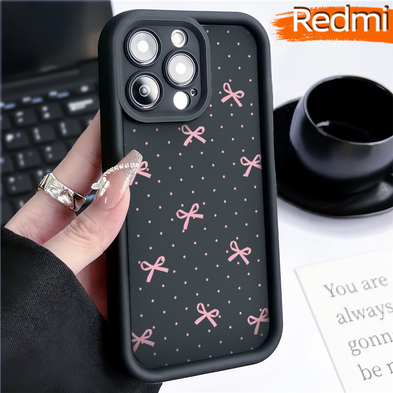 Estetik Pita Silicone SoftCase Redmi NOTE 13 Pro Redmi 12 13C Xiaomi-POCO-M4 Pro Soft Polos Hitam TP