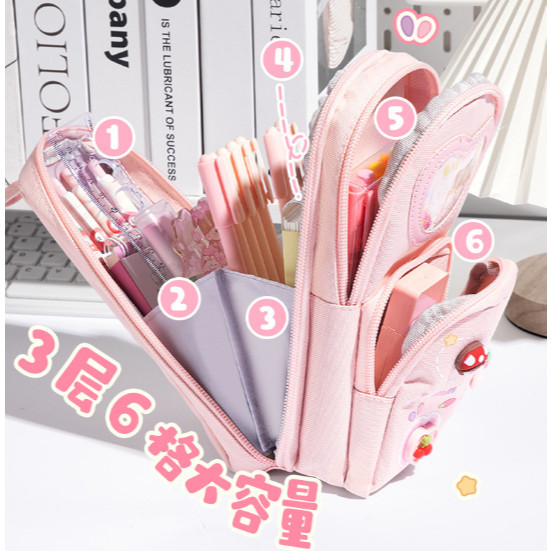 

HJK Tempat pensil anak lucu sekolah korea karakter kapasitas besar aesthetic 6 sekat aesthetic