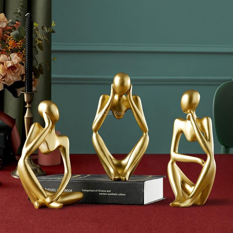 

3D Human Body Silicone Mold Nordic Art Abstract Thinker Statue Plaster Mold Human Model Resin Casting Mould Home Decor