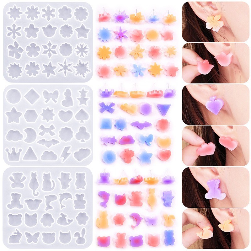 

Star Moon Cat a Variety of Earrings Silicone Mold Diy Earrings Resin Mold for Jewelry Making