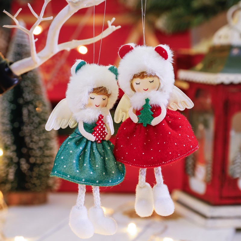 

Christmas Ornaments Red Angel Girl Doll Christmas Tree Decorations New Year 2024 Noel Pendant Xmas Gifts Navidad Party Supplies