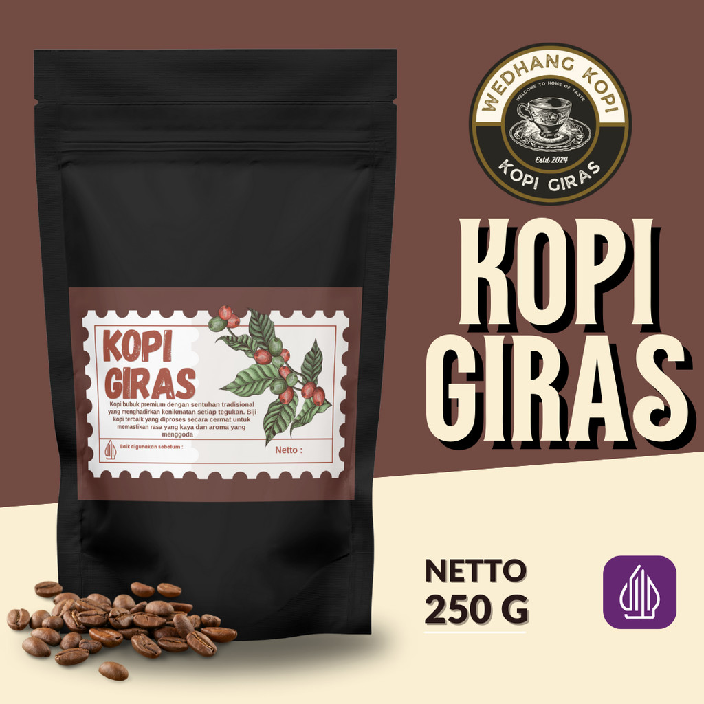 

Kopi Bubuk Giras Wedhang Kopi 250 Gram Grade Premium - Bubuk Kopi Giras 100% Asli Kopi Bubuk Premium 250 Gram - Kopi Giras 250 Gram - Kopi Bubuk Giras 250 Gram