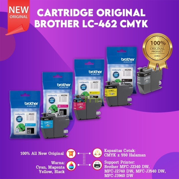 Cartridge Ink LC462 LC-462 Bro MFC J3540DW Original Black Color Tinta