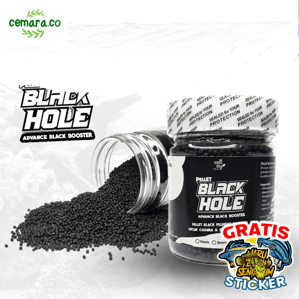 Pelet Ikan Channa Asiatica Maru Koi Koki BLACK HOLE Pigment Hitam - 50g Cemara.co