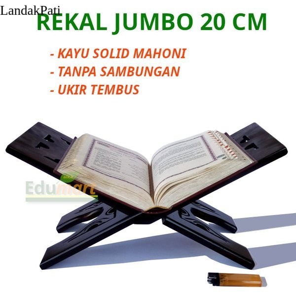 REKAL JUMBO ALQURAN KAYU UKIR TANPA SAMBUNGAN - RAK AL QURAN REKAR laris SPH7062