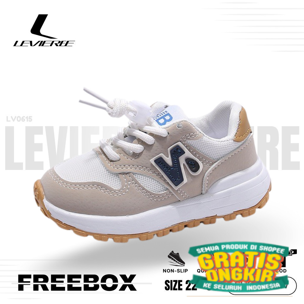 LVR FREE BOX SIZE 22-36 Sepatu Sneakers Sport Anak Laki-Laki Sepatu Olahraga Anak Cowok Bahan Pu LV0