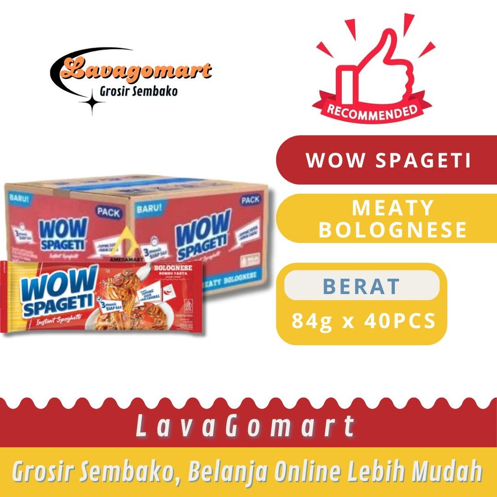 

WOW SPAGETI INSTANT SPAGHETTI MEATY BOLOGNESE PCK 84g - 1 DUS - LAVAGOMART - BANDUNG
