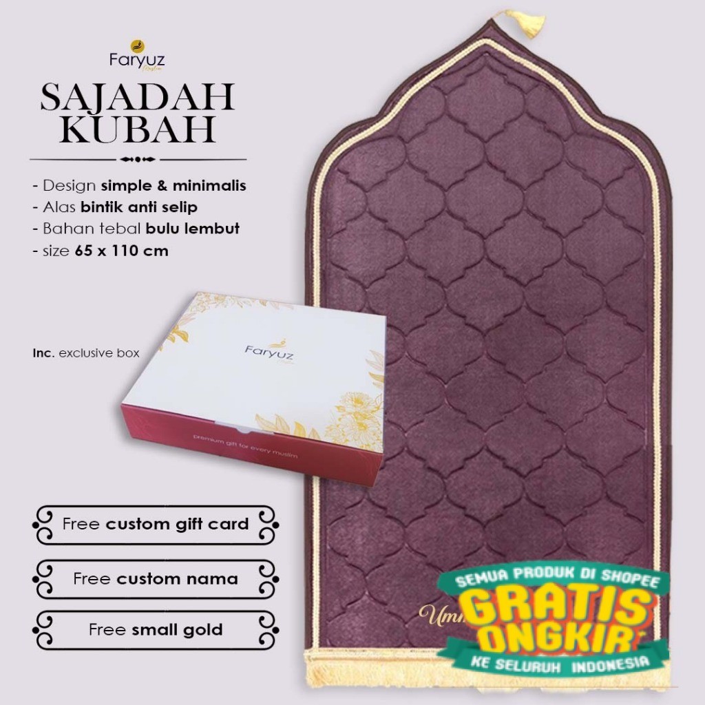 

Sajadah Kubah Premium Sejadah Hampers Kado Custom Lembut Tebal/ New kado
