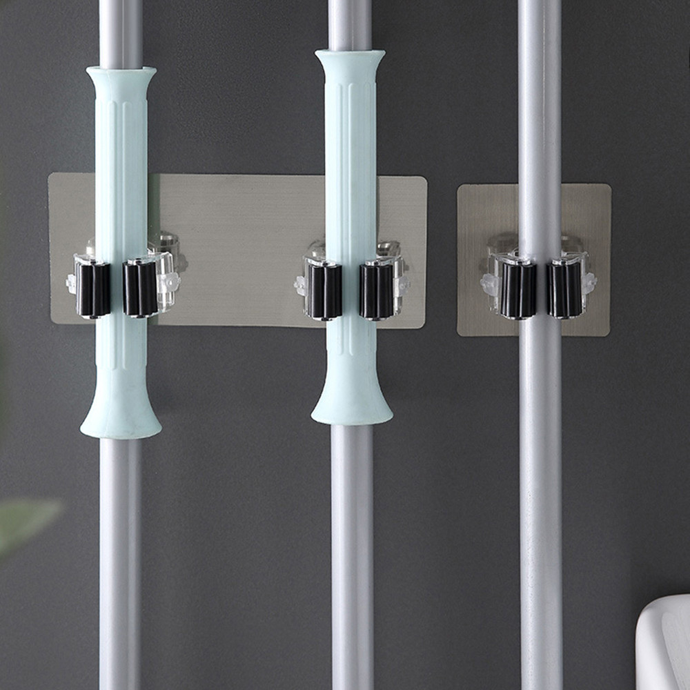 

Adhesive Multi-Purpose Hooks Wall Mounted Mop Organizer Holder Rackbrush Broom Hanger Hook Kitchen Bathroom Strong Accessories