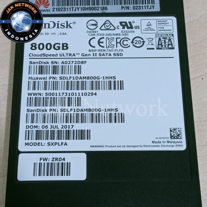 SSD SANDISK Cloudspeed ULTRA Gen ll SATA SSD 800GB SATA