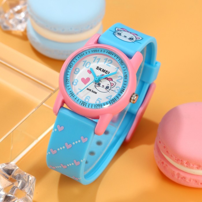 Jam Tangan Anak Pria Wanita Analog Skmei 2157 Blue Pink
