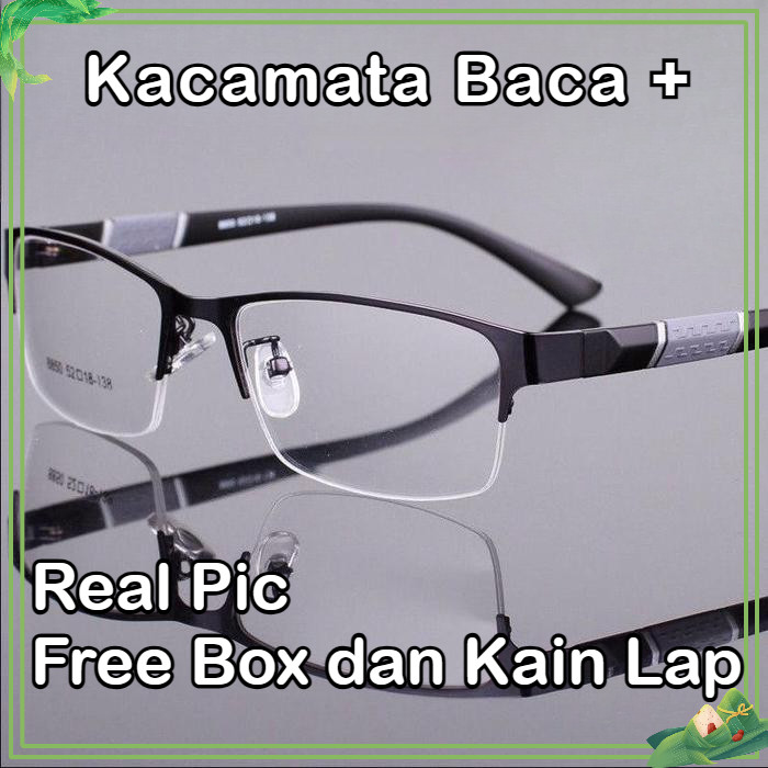 Kacamata Baca Rabun Dekat - Kacamata Plus Model Kotak - Kacamata Rabun Dekat