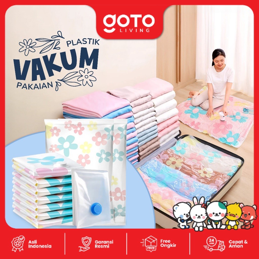 Goto Vakugo Vacuum Bag Plastik Vakum Pakaian Vacum Baju Traveling