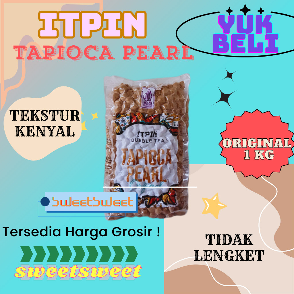

Sweetsweet Itpin Tapioca Pearl Original 1 Kg | Topping Minuman Boba {BISA COD dan GROSIR}