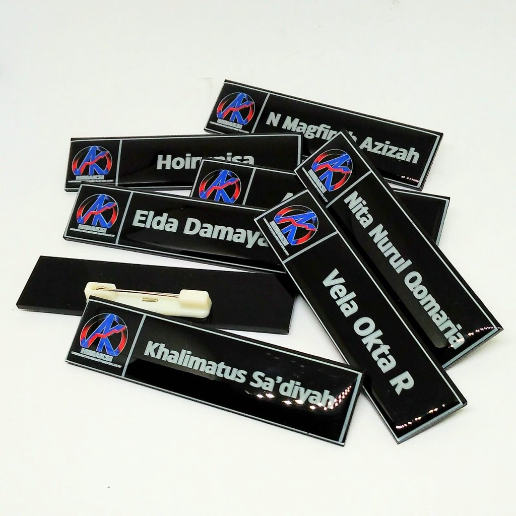 

Nama Dada Resin (WARNA PUTIH)/Name Tag/Nametag/Papan Nama Dada/Name Tag Akrilik Resin