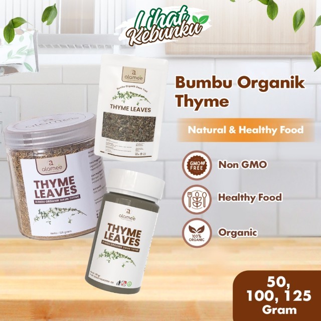 

ALAMEE Thyme Kering Daun Timi Bumbu Dapur Organik Garnish Dried Leaves Murni Asli Tanpa Campuran LIHAT KEBUNKU