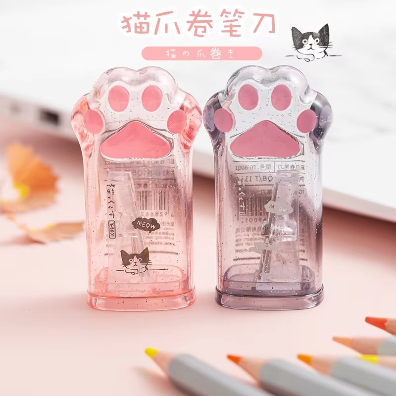 

1 Pcs kawaii Cat Paw Pencil Sharpener Kawaii School Supplies Stationery Items Student Prize Kids Gift