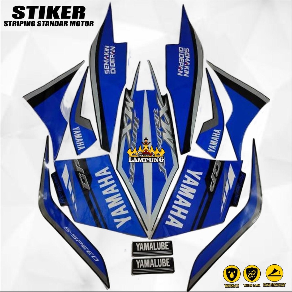 Decal Striping Yamaha Jupiter Mx New 2014 Gp Series Hitam Biru Stiker Motor