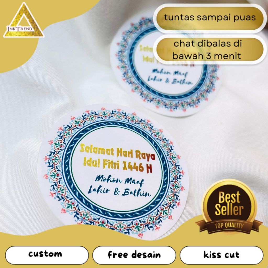 

INKA Print Cetak Sticker Label Bulat Idul Fitri Stiker Lebaran Toples Label Kue