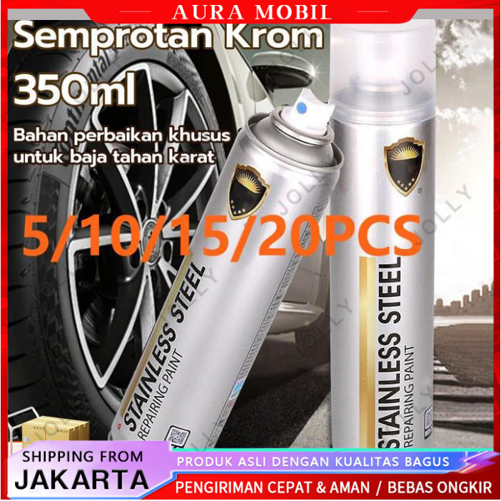 

Cat Semprot Semprot Cat Logam Chrome Spray 350ML Chrome Spray Paint Anti Karat Warna Stainless Cairan Pembersih Karat Motor Mobil Rust Remover Cleaner Derusting /Aura Mobil