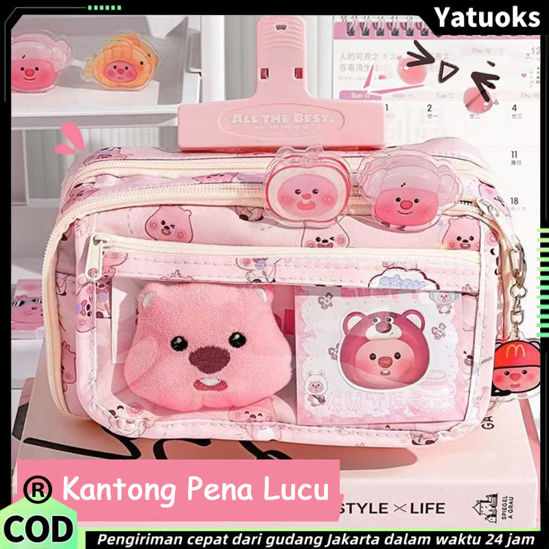

Tempat Pensil Lucu Kotak pensil berkapasitas besar Tempat Pensil Merah Muda Tempat pensil untuk anak perempuan