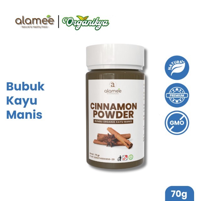 

ALAMEE Kayu Manis Bubuk Cinnamon Powder kayumanis Murni Asli Tanpa Campuran Bumbu Organik Tabur 70gr organikya