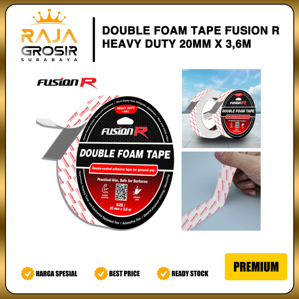 Double Tape PE FOAM Busa 20mm x 3,6 Meter Solasi Busa BB 20mm x 3,6 Meter Tebal Kuat PMT Kualitas Ba