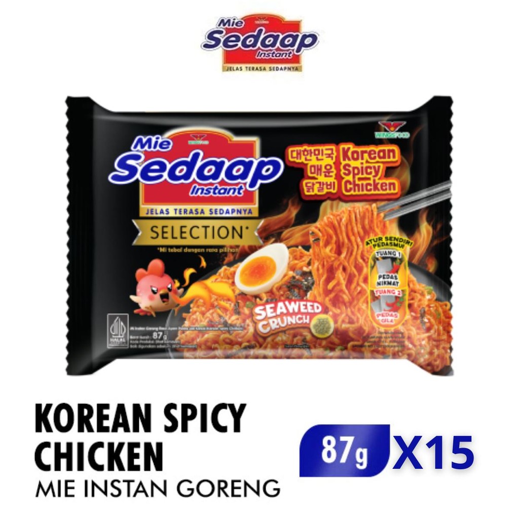 

Sedaap Mi Instan Goreng Korean Spicy Chicken Selection Korean Ayam Pedas 87g x15