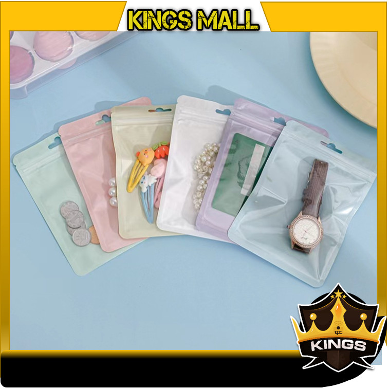 

Kings - 6590 Souvenir Pouch Serbaguna / Pouch Plastik Packaging Aksesoris /Ziplock Bag Plastik / Plastik Ziplock Warna Macaron