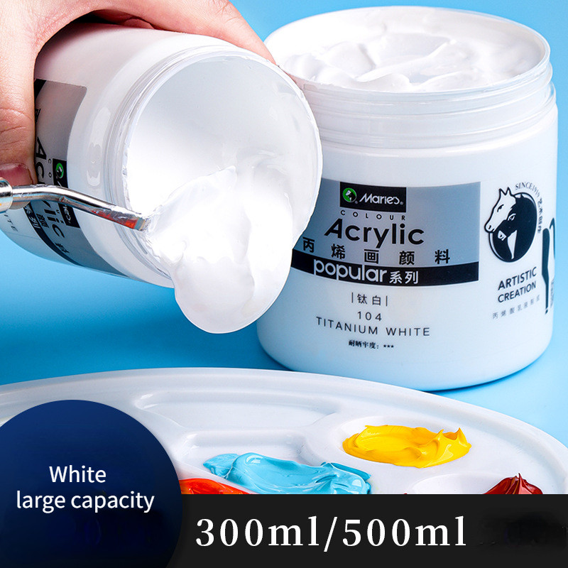 

300ml White Acrylic Paints In Large Jars for Wall Painting Without Losing Color Waterproof and Sun Protection Art Supplies