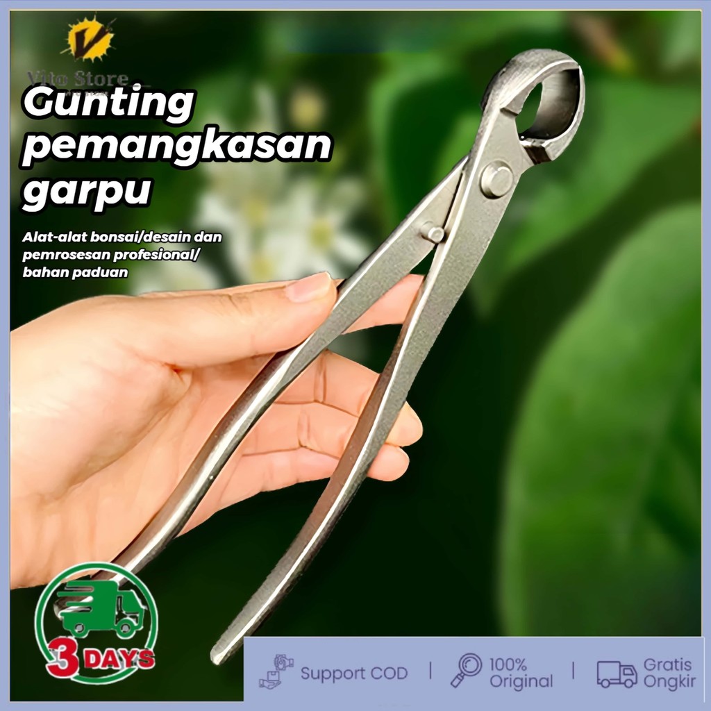 Gunting Dahan Pemotong Catok Bonsai Cembung 21cm Cabang Pohon Berkebun Tanaman Hias