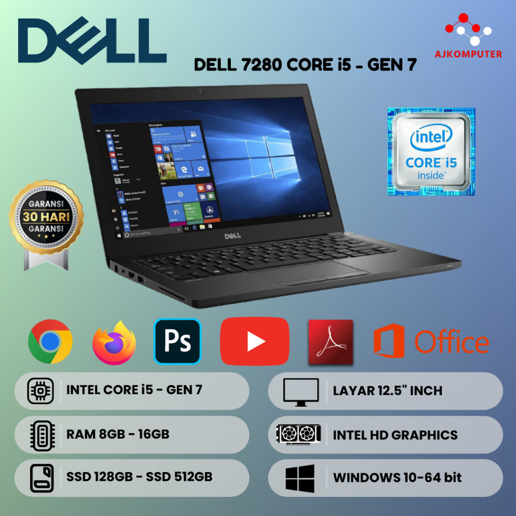 DELL LATITUDE 7280 CORE i7 GEN 7 12 INCH TOUCHSCREEN