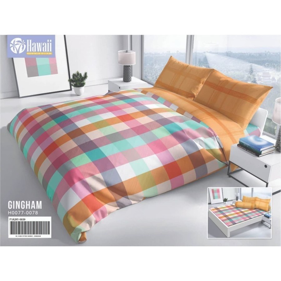 Sprei Flat / Fitted Hawaii Gingham - Ukuran 160x200