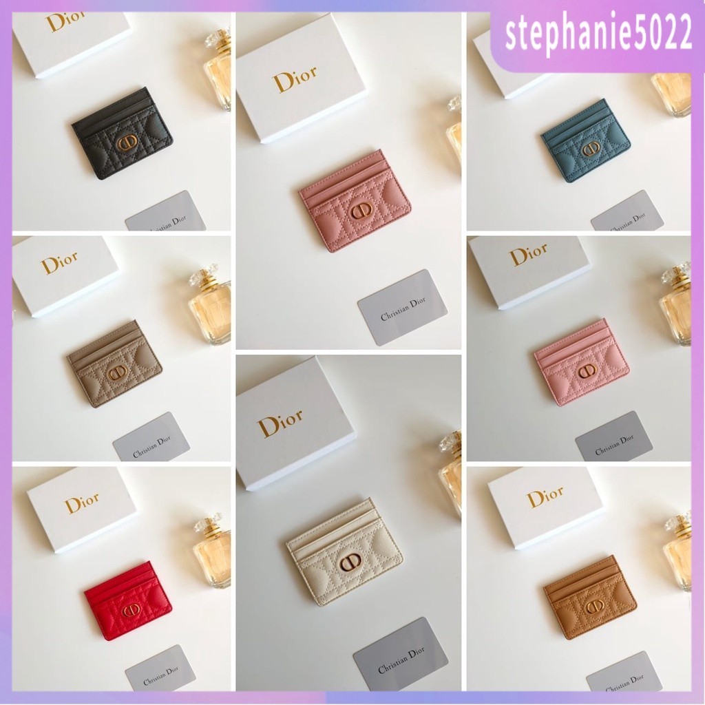 2024 New Dior Wallet DDTT gold CD logo leather card holder dompet perempuan