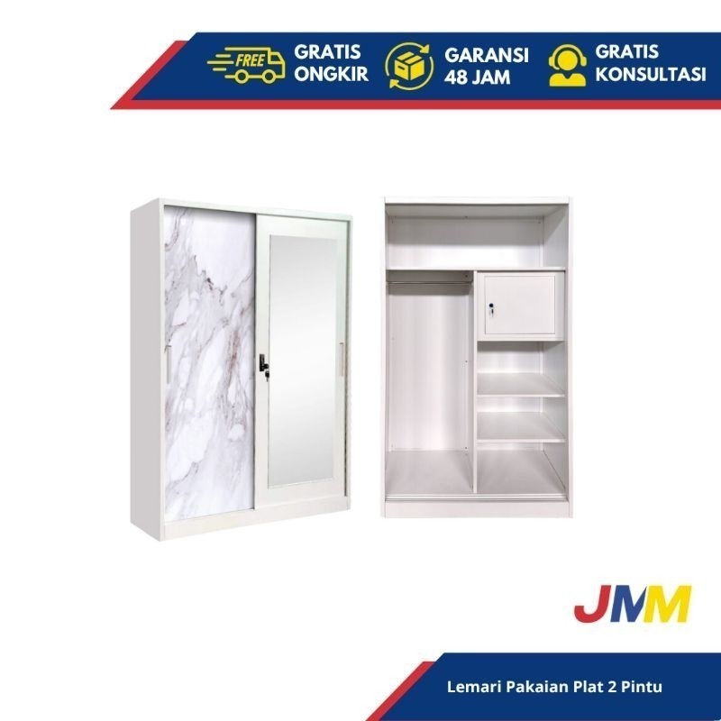 Lemari Pakaian Plat Besi 4 Pintu Sliding mebel furniture murah semarang