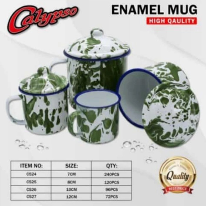 Cangkir Mug Gelas Lurik Burik Blirik Enamel Seng Kaleng Jadul Kuno 8cm