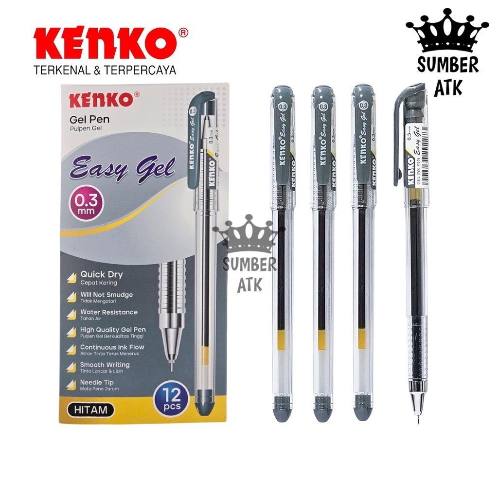 

GEL PEN Easy Gel 0.3 mm KENKO Pulpen Hitam
