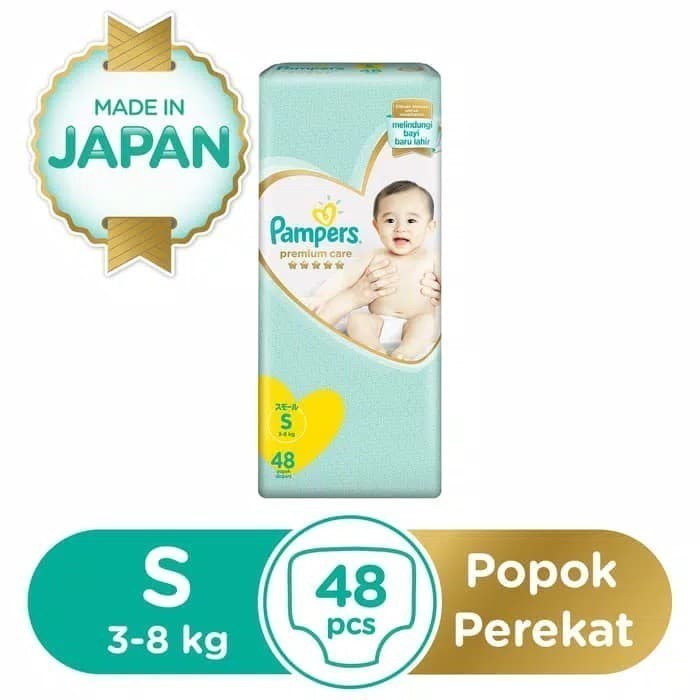 [Ori] Pampers Premium Care Popok Perekat Tape S48 S-48 S 48 Terbaru