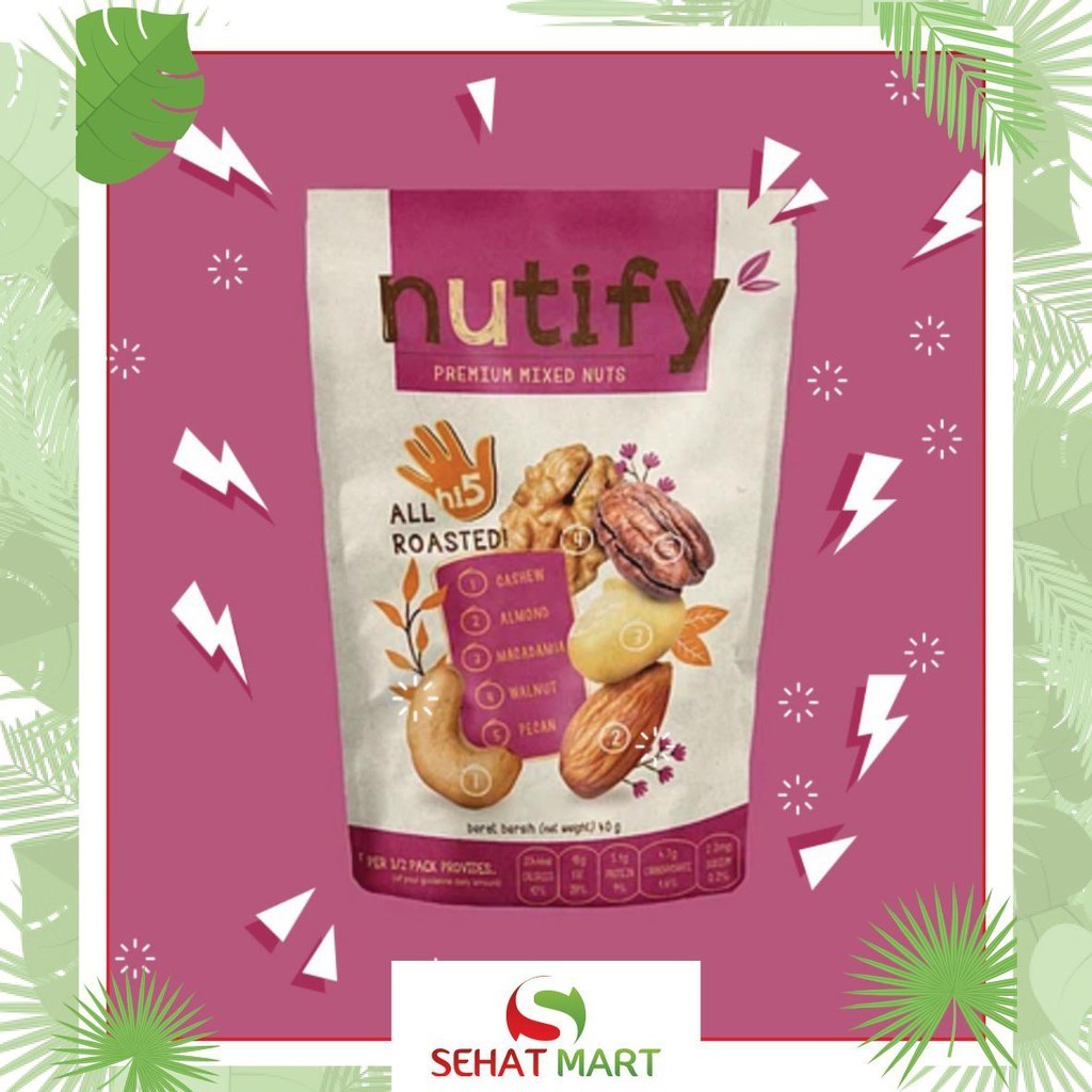 

Nutify: Trail Mix Hi5 60gr -2024 - Nutify Hi5 Mix High Protein - 40G Hi5 Mix TRAIL MIX - NUTIFY - Nutify Trail Mix Hi5 High Protein - 40gr