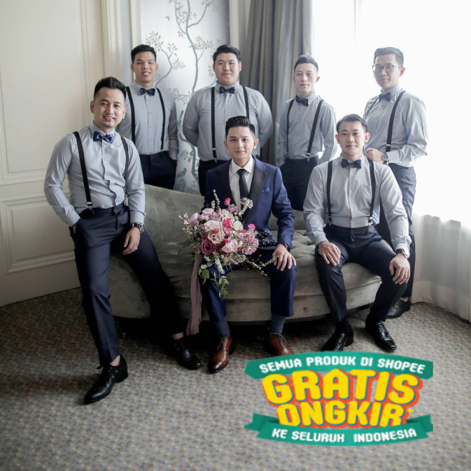 Groomsmen Seragam Kemeja Pria Lengan Panjang/ Terbaru kekinian