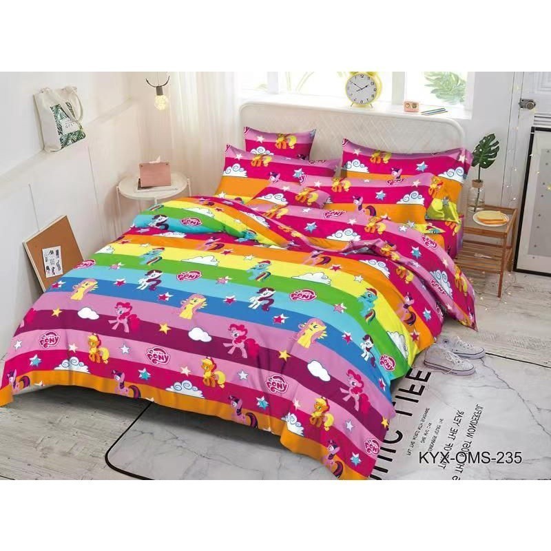 Bedcover Set Motif UNICORN / KUDA PHONY / Mickey Mouse / Frozen Murah | 1 Set Bedcover + Sprei Karak