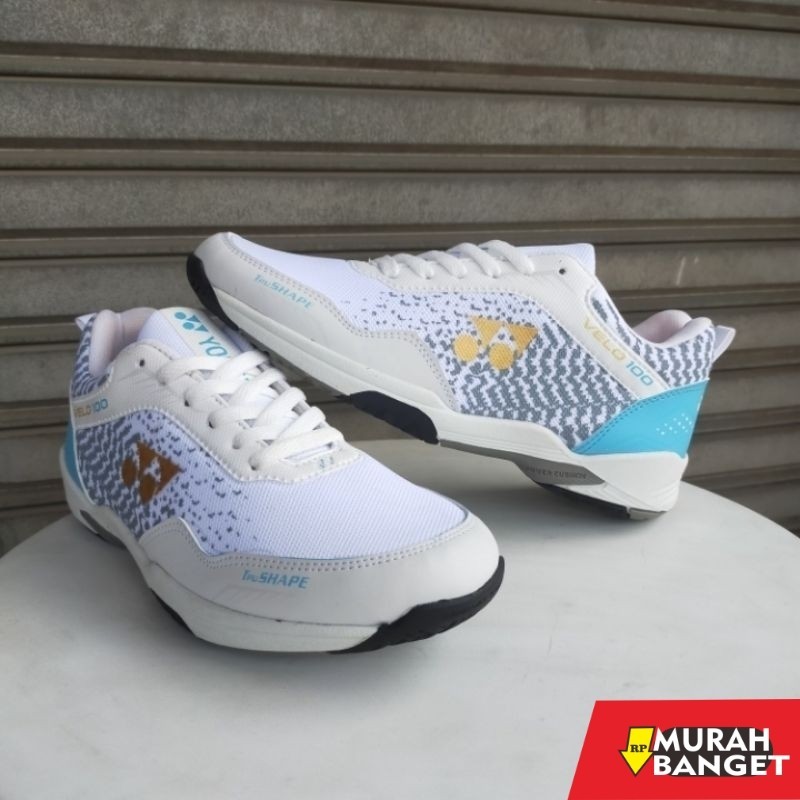 Sepatu olahraga- Sepatu Badminton Pria Yonex Velo 100 Putih