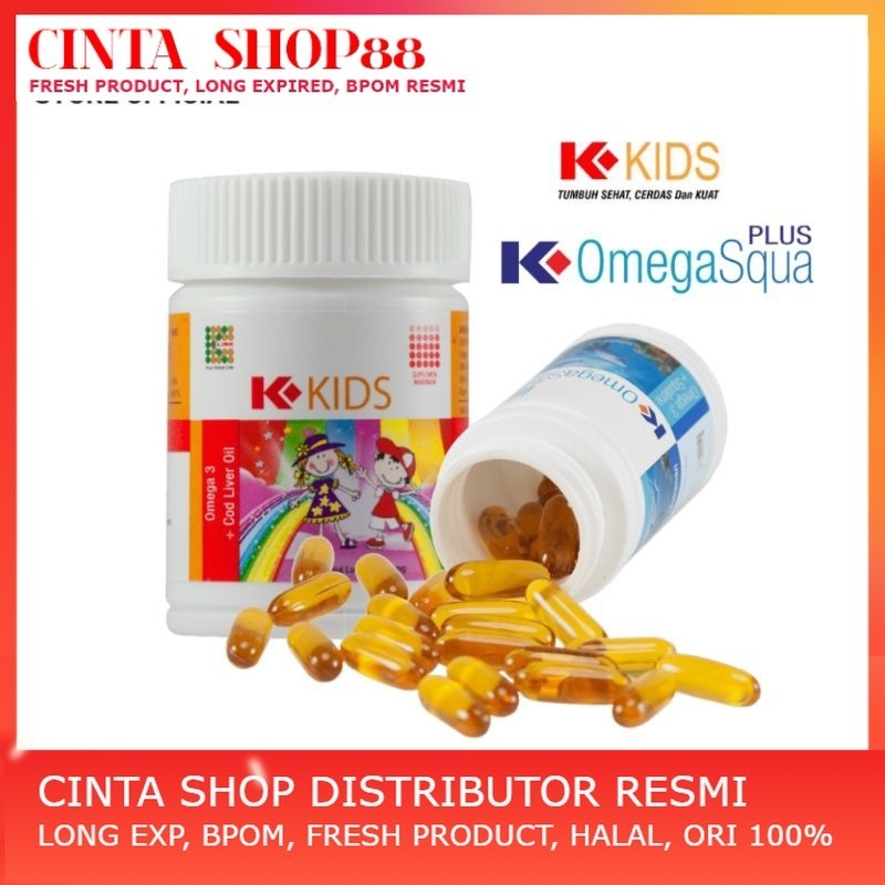 OMEGA SQUA K.LINK FISH OIL dan OMEGA 3 KIDS Suplemen Herbal Original