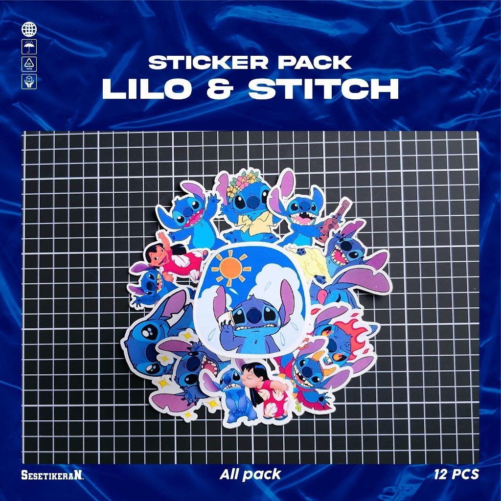 

COD✨ Sesetikeran Stiker Pack Kartun Lucu Lilo And Stitch The Series Untuk Koper Laptop Skateboard