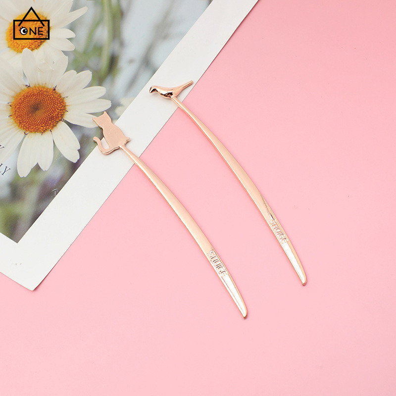 

COD❤️Pembatas Buku Logam Kartun Pembatas Buku Lancet Kucing Pembatas Buku Belajar Burung Kreatif