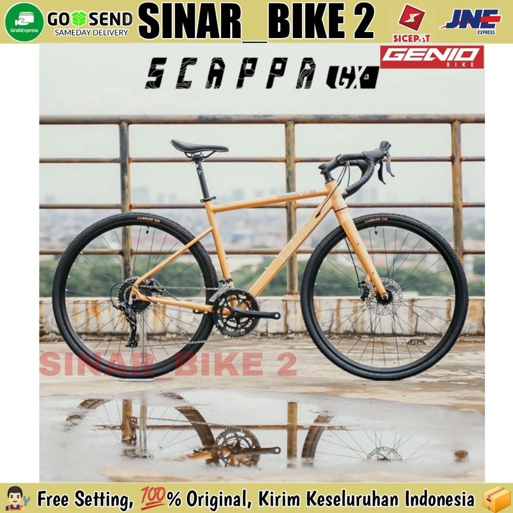 FROMO SPESIAL SHOP Sepeda Roadbike Balap Gravel GENIO SCAPPA GX 2023 Alloy 700C 18 Speed