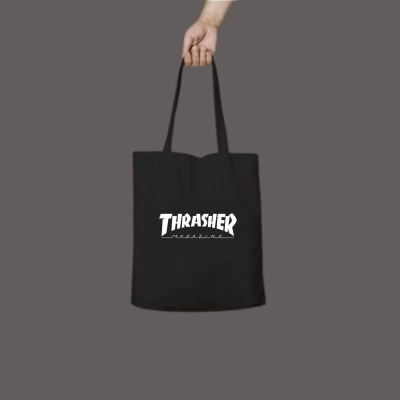 tote bag THRASHER / tote bag resleting / tote bag pria / tote bag wanita / tas tote bag distro / tot