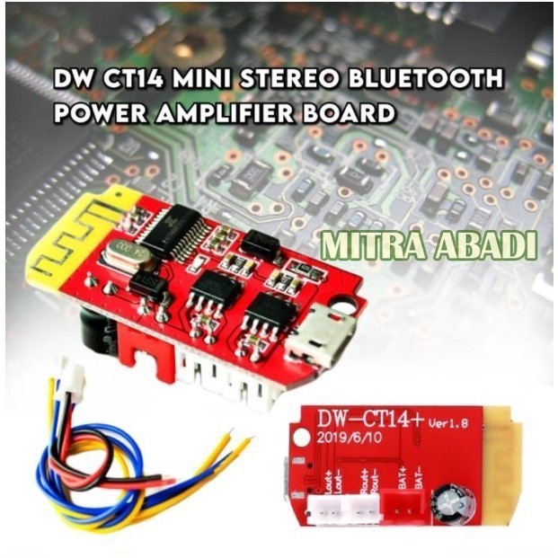 DW - CT14 Mini Stereo Bluetooth Power Amplifier Board