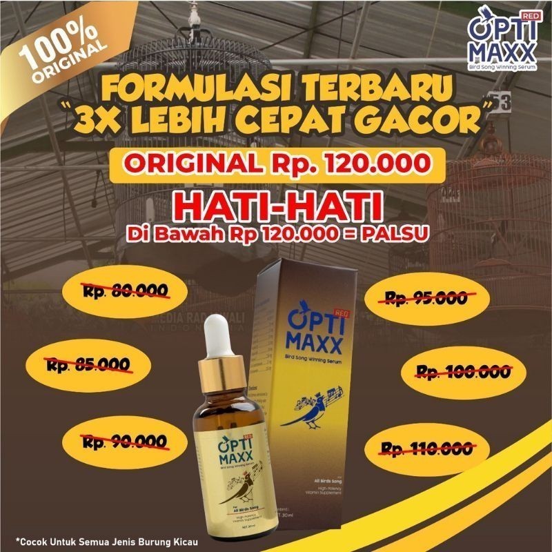 Distributor_ Optimaxx Asli Vitamin Burung Kicau Lovebird Murai Batu Mutivitamin Gacor Apt Master Opt